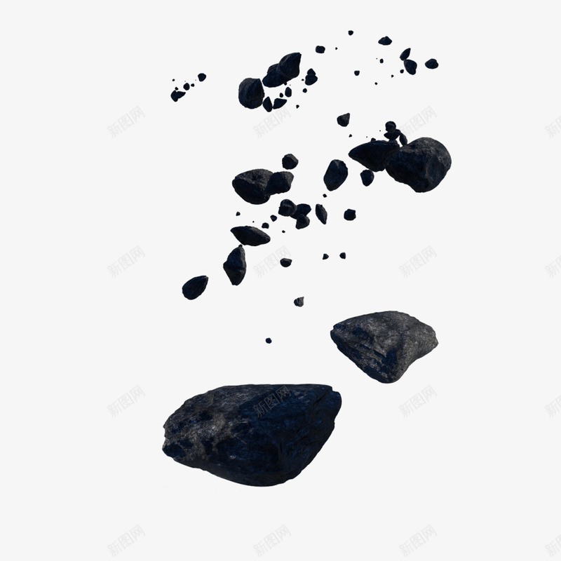 黑色碎石png免抠素材_新图网 https://ixintu.com 漂浮 石头 石陨石 碎石块 陨石 飘落
