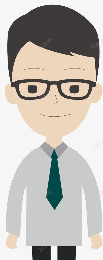 戴眼镜的男人png免抠素材_新图网 https://ixintu.com 人物 人物插画 卡通人物 戴眼镜 插画 男人 男子