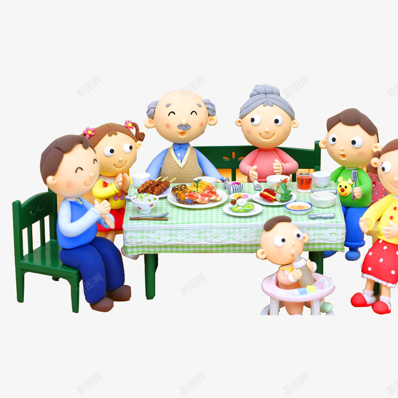 坐在一起吃年夜饭的一家人png免抠素材_新图网 https://ixintu.com 一家人 卡通 年夜饭 过年