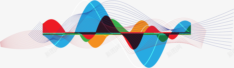 彩色科技波纹png免抠素材_新图网 https://ixintu.com 几何线条 声波 声音识别 波纹 矢量素材 科技