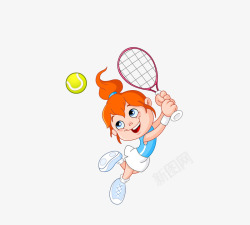 女生打网球素材
