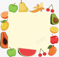 秋季美味水果边框矢量图素材