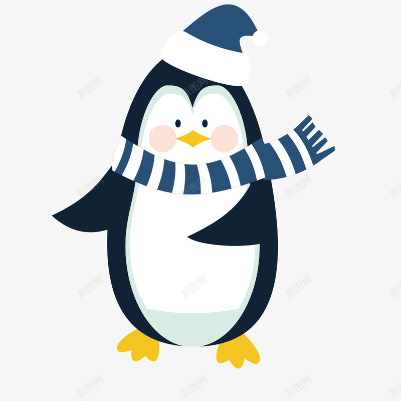 冬季企鹅矢量图ai免抠素材_新图网 https://ixintu.com 企鹅 冬季 矢量素材 蓝色 矢量图