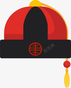 中国风帽子新年红色卡通帽子高清图片