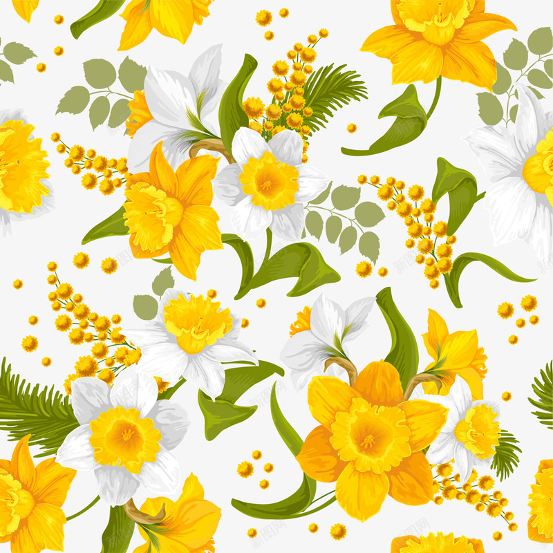 黄色花朵背景png免抠素材_新图网 https://ixintu.com 清新 简约 美丽 背景 自然 花朵 边框纹理 黄色