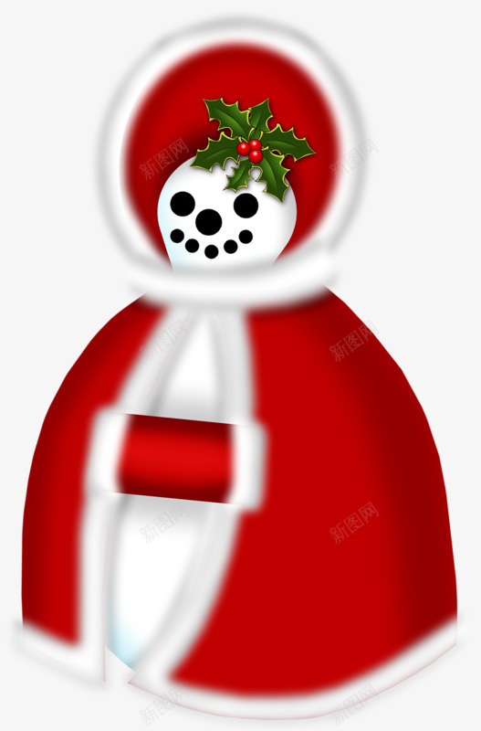 穿着披风的雪人png免抠素材_新图网 https://ixintu.com 披风 白色 红色 雪人