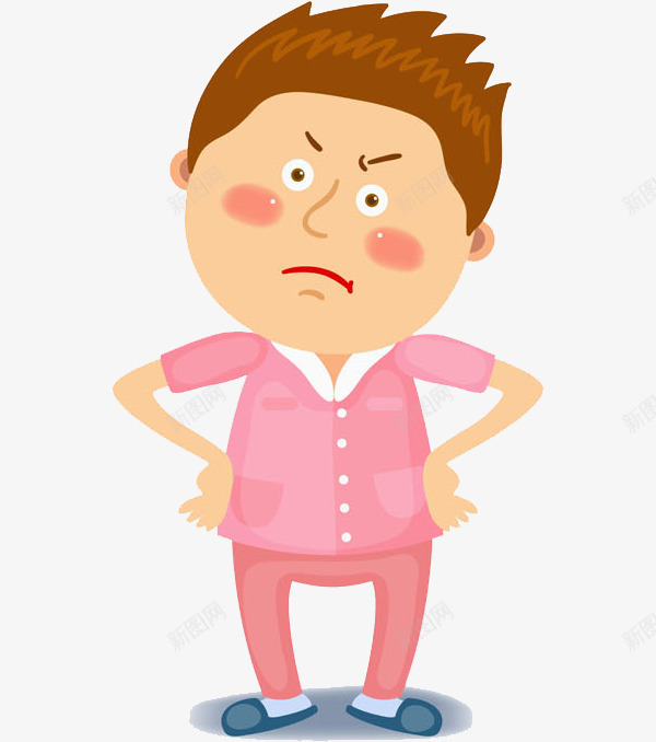 掐腰的男人png免抠素材_新图网 https://ixintu.com 医护人员 卡通 帅气的 生气的 男人 粉色的