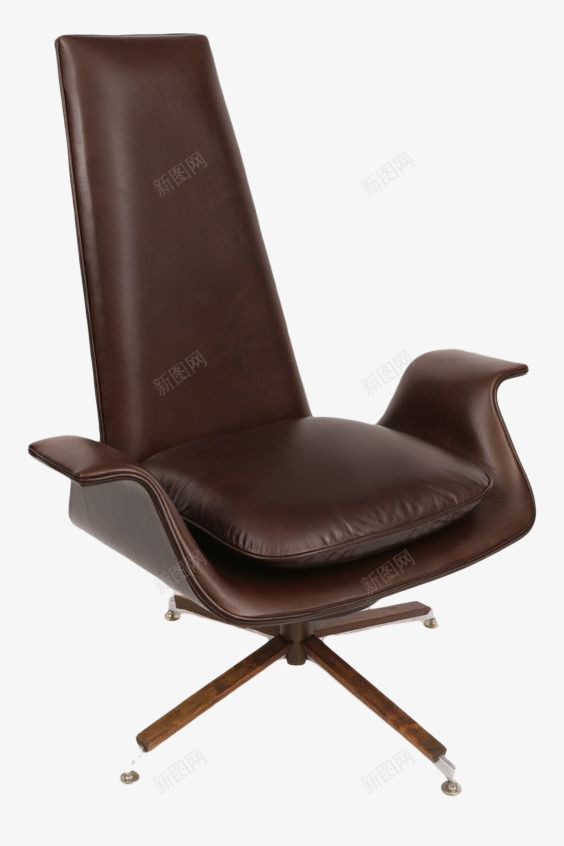 的办公室的靠背椅子png免抠素材_新图网 https://ixintu.com 产品 棕色 电脑椅