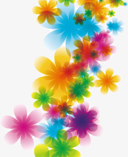 美丽的彩色花朵矢量图素材