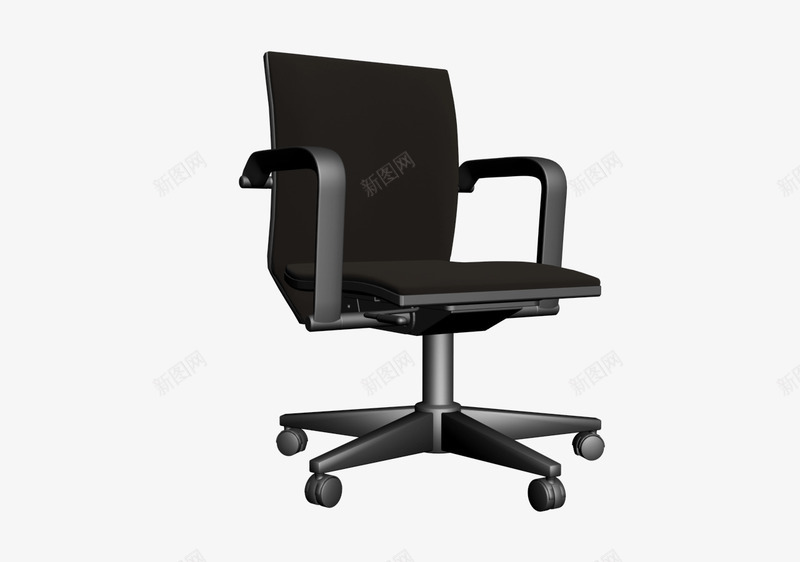 黑色椅子psd免抠素材_新图网 https://ixintu.com 办公椅 椅子 老板椅 靠背椅