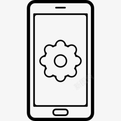 配置齿轮符号在手机屏幕上图标高清图片