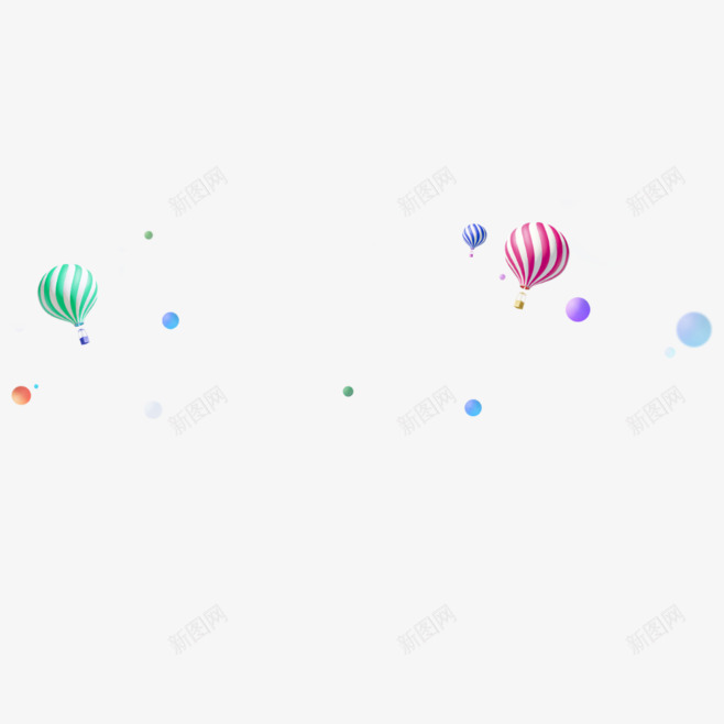 彩色气球漂浮物png免抠素材_新图网 https://ixintu.com 彩色 漂浮 热气球 装饰