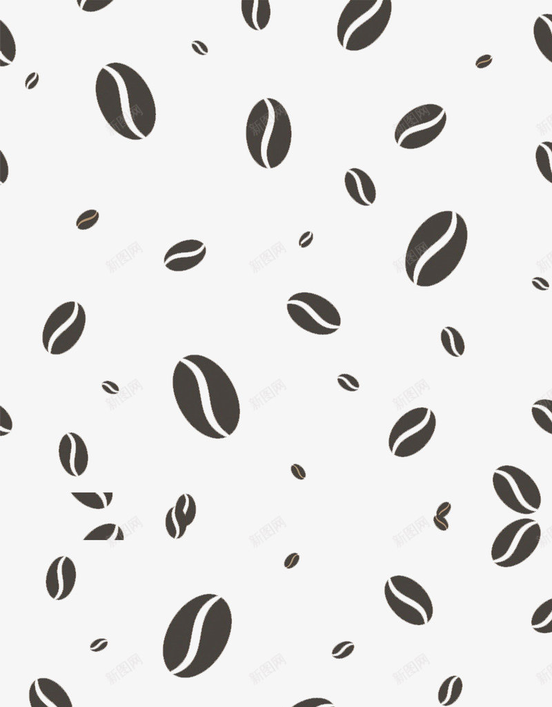 咖啡豆漂浮底纹背景png免抠素材_新图网 https://ixintu.com 免抠PNG 咖啡豆 底纹 漂浮 背景