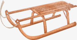 木质雪橇卡通素材