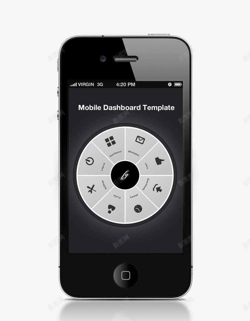 移动仪表板模板png免抠素材_新图网 https://ixintu.com 仪表板 手机 模板 移动 黑色