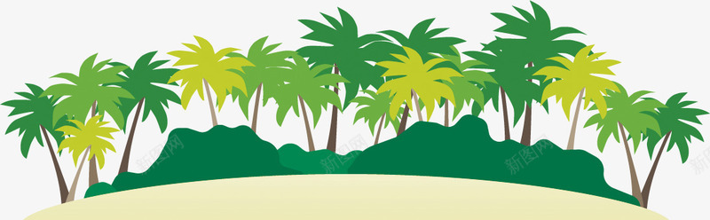 热带椰树png免抠素材_新图网 https://ixintu.com 度假 椰树 海岛 热带