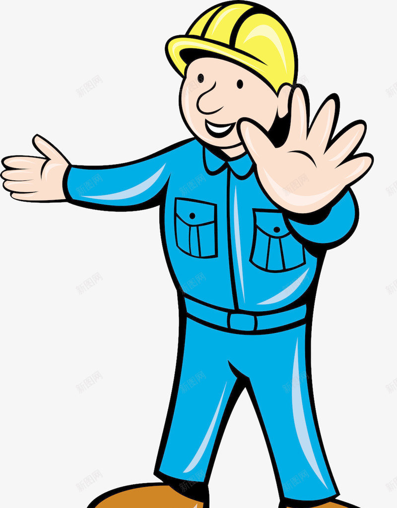 穿着蓝色服装的工人png免抠素材_新图网 https://ixintu.com 卡通工人 安全帽 家装 工人 男人 装修 装修人