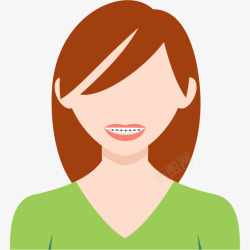 牙医头像卡通女士矫正牙齿头像插画高清图片