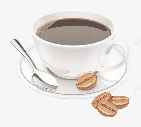 咖啡和散落的咖啡豆png免抠素材_新图网 https://ixintu.com 一杯咖啡 咖啡 咖啡和散落的咖啡豆 咖啡豆 装饰 饮品 黑咖啡