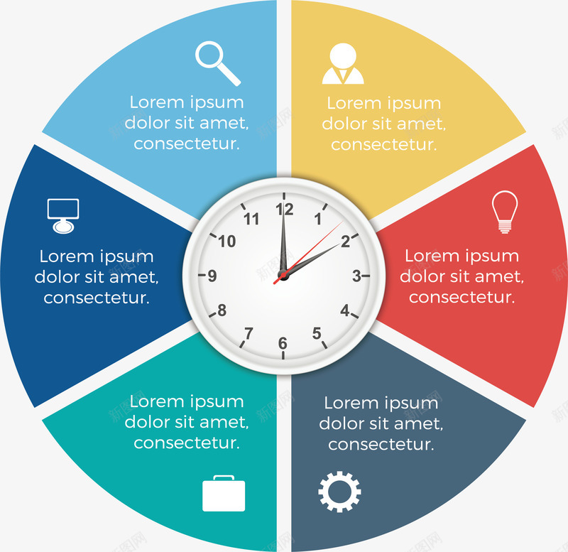 工作时间安排表矢量图图标eps_新图网 https://ixintu.com 彩色图标 时钟 时间安排 矢量素材 矢量图