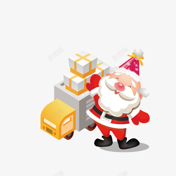 卡车运输圣诞礼物png免抠素材_新图网 https://ixintu.com 卡车 圣诞 圣诞标志 圣诞老人 圣诞节