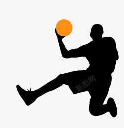 打篮球图标打篮球的人物剪影图标高清图片