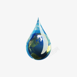 色环水滴与地球图标高清图片