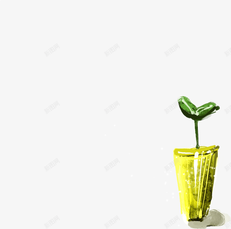 绿色手绘创意植物小草png免抠素材_新图网 https://ixintu.com 创意 植物 绿色