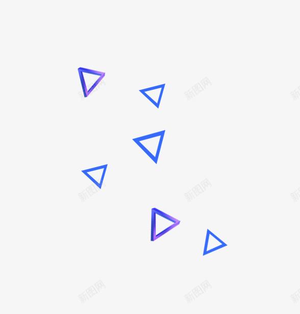 彩色悬浮几何装饰psd免抠素材_新图网 https://ixintu.com 三角形 几何图形 几何悬浮 漂浮三角形 蓝色三角 装饰
