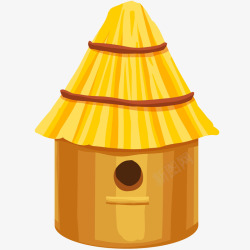 黄色的小屋子款式农场蜂房插画矢量图高清图片