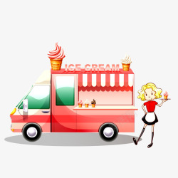 流动快餐车矢量冰淇淋冷饮流动餐车矢量图高清图片