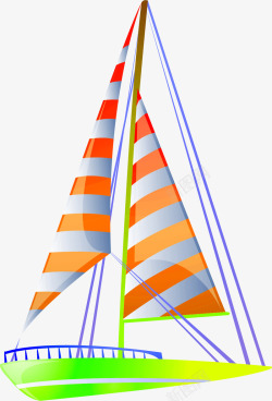 创意扁平形状帆船素材