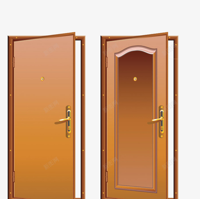 两扇打开的门png免抠素材_新图网 https://ixintu.com 两扇门 屋门 开门 打开的门