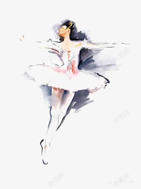 芭蕾舞女孩png免抠素材_新图网 https://ixintu.com 卡通 唯美 女生 手绘 插画 梦幻 芭蕾舞