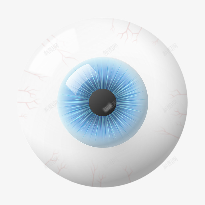一个眼球png免抠素材_新图网 https://ixintu.com 手绘 漂浮 眼珠 眼球 蓝色