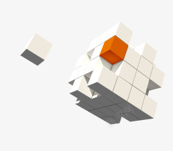 立方体几何体白色漂浮立方体高清图片