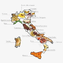 美食分布意大利美食分布展示图高清图片
