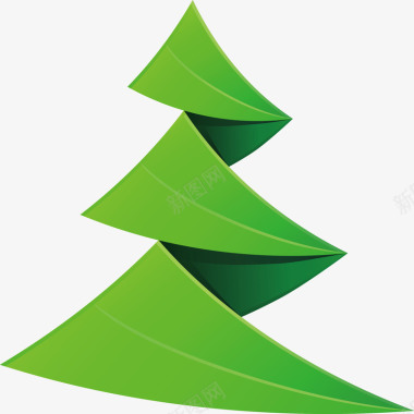 绿色折叠大树矢量图图标图标