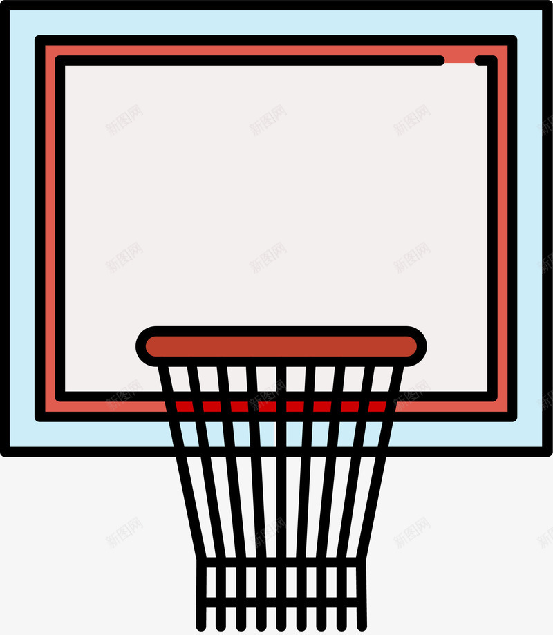 卡通扁平化篮框图标png_新图网 https://ixintu.com 出汗 图标icon 扁平化 球类运动 篮板 篮框 篮球 篮球框 篮球筐 运动