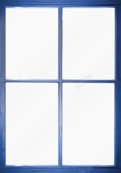 蓝色冬季窗户素材