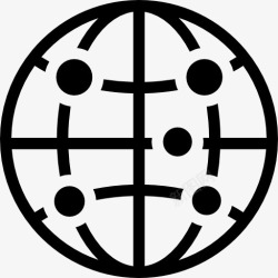 网格点和线地球圆形标志点线网图标高清图片
