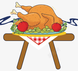 食物感恩节感恩节手绘火鸡矢量图高清图片