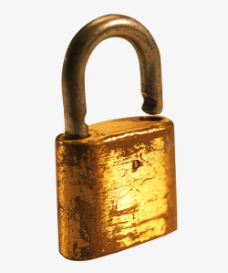 铁锈金色打开钥匙锁素材
