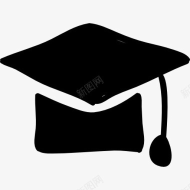 毕业帽填充手绘工具图标图标