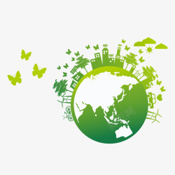 地球建筑物绿色环保地球建筑物高清图片