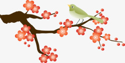 冬季小鸟冬季梅花海报装饰矢量图高清图片
