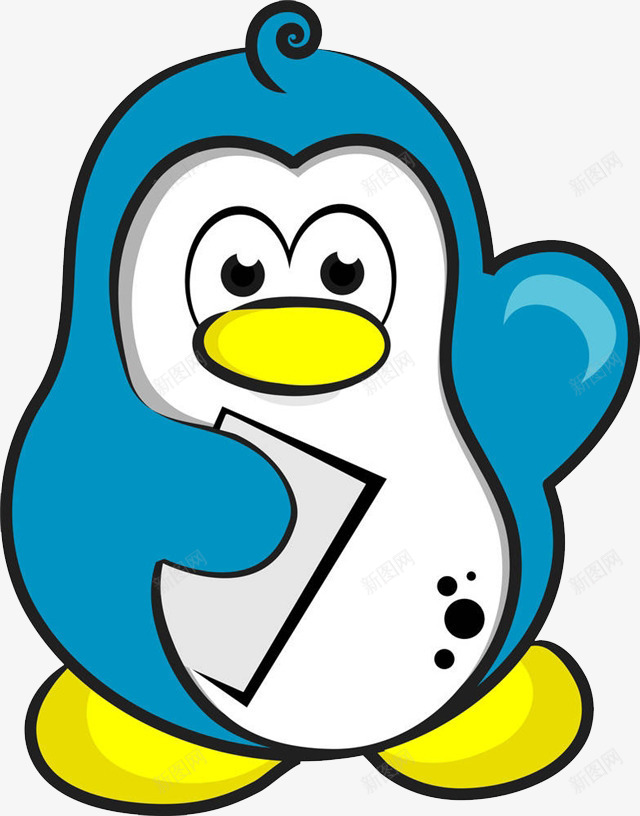 蓝色卡通企鹅png免抠素材_新图网 https://ixintu.com 卡通企鹅 可爱企鹅 拿着纸张的企鹅 站立的企鹅 蓝色