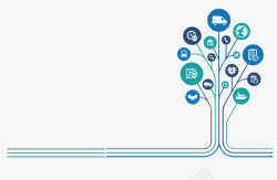 一棵树创意信息图表素材