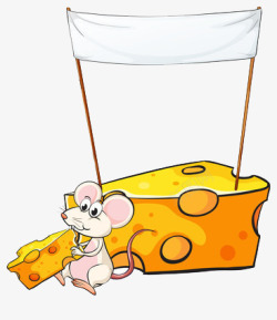 卡通版的小老鼠偷奶酪素材