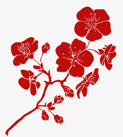 梅兰竹菊素材红色梅花梅花高清图片